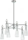 Потолочная люстра на штанге Lumion Emily 8268/6 хром/белый/прозрачный, металл/керамика/стекло Е14 6*40W 220V
