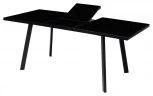 Стол ФИН 140 Черный, стекло/ Черный каркас