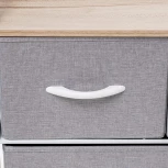 Комод Leset Ноа широкий, Каркас Белый, Светло-серый Leset (Искусственный лен/Светло-серый) арт.2500000183478