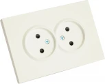 Розетка двойная без заземления со шторками (белый) Stekker Эмили 49877
