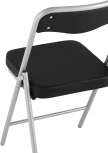 Складной стул Stool Group Джонни экокожа черный каркас металлик УТ000035369