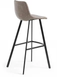 Барный стул La Forma (ex Julia Grup) Alve (Черный,Бежевый,Серый/ Пена,Металл,Сталь,Фанера)