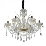 Подвесная люстра Omnilux Bonaita OML-70103-06 (220V, хрусталь, подвески, на цепи, подсвечник, свеча)