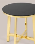 Журнальный стол Stool Group 50*50 АЛЬБА золото стекло черное УТ000004642