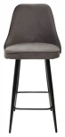 Полубарный стул M-City NEPAL-PB ГРАФИТ #14, велюр/ черный каркас (H=68cm)