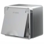 Розетка влагозащ. с зазем. с защит. крышкой и шторками Gallant (серебряный) Werkel W5071206 (a052775)