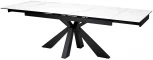Стол ALEZIO 160 BIANCO TL-45 Белый мрамор матовый, испанская керамика/ черный каркас М-City