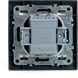 Переключатель двухклавишный (черный) Stekker Эрна 39921