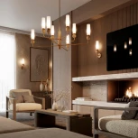 Потолочная люстра на штанге Odeon Light Lolla 6625/8 под латунь/металл/стекло/камень IP20 8*E14 40W 220V (шарики)