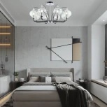 Потолочная люстра на штанге Arte Milano Napoli-321007 321007/8 BK.CR (220V)