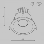 Встраиваемый светильник Zoom 3000K 1x12Вт 60° IP 65 Dim Triac LED Maytoni Technical DL034-L12W3K-D-B