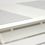 Стол SCHNEIDER ( mod. 0704 ) белый (мдф high glossy, закаленное стекло)