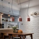 Подвесной бетонный светильник Skovl C Терракот ImperiumLoft Skovl01 (186772-26) (220V, на тросе, круглые)