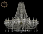 Подвесная большая люстра Art Classic 11.12 11.12.20.460.h-121.Gd.Sp (220V, хрусталь, на цепи, подсвечник, свеча)