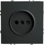 Розетка без заземления со шторками (черный) Stekker Эмили 49850