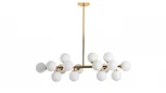 Потолочная люстра на штанге Lumina Deco Marsiada LDP 6033-16 GD (220V, шарики, молекулы)