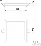 Точечный светильник встраиваемый APL LED Ingrid 3322.LDF16016/16W/6K (220V, IP40)