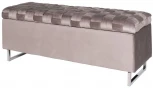 Банкетка Garda Decor N-BANK-195-S BEG (Хром/Серо-бежевый)