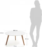 Журнальный стол La Forma (ex Julia Grup) Kirb (Белый/ Дуб,МДФ,Дерево)