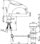 Смеситель Paini F1 F1CR3062SKM для биде