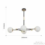 Потолочная люстра на штанге Arte Milano 272708/4 BK/GD (220V, шарики)