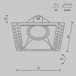 Встраиваемый светильник под гипсокартон Dot GU10 1x50Вт Maytoni Technical DL042-01-SQ-B (220V)