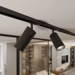 Трековый светильник однофазный чёрный 9W 4200K Elektrostandard Riffe 85512/01 (LED, 220V, круглые)