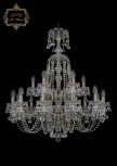 Подвесная большая люстра Art Classic 11.26 11.26.12+6.300.2d.XL-95.Br.B (220V, хрусталь, на цепи, подсвечник, свеча)