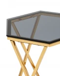 Журнальный столик Stool Group Круз 48*42 стекло smoke сталь золото УТ000036340