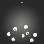 Потолочная люстра на штанге ST Luce Chieti SL1506.203.08 Золотистый/Прозрачный E14 8*40W (220V, шарики, молекулы)