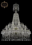 Подвесная большая люстра Art Classic 11.12 11.12.24+12+6.460.2d.XL-180.Gd.Sp (220V, хрусталь, на цепи, подсвечник, свеча)