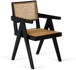 Стул уличный Maple ОГОГО Обстановочка! (Ротанг,Массив дерева/Бежевый,Черный) арт.903101