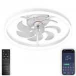 Потолочная люстра светодиодная с вентилятором Natali Kovaltseva Ledfan LED LAMPS 81489 (регулировка яркости, 220V, пульт управления, управление смартфоном)