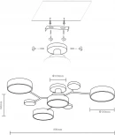 Потолочная люстра на штанге Velante 446-007-04 (LED, 220V, круглые)