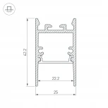 Профиль SL-COMFORT-2542-2000 ANOD BLACK (Алюминий) 031729 Arlight SL-COMFORT