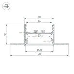 Профиль SL-LINIA45-FANTOM-2000 ANOD (Алюминий) 027160 Arlight FANTOM