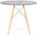 Стеклянный стол Woodville PT-151 90х90х76 clear glass / wood 15487
