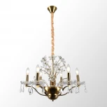 Подвесная люстра Lussole Rains LSP-6011 (220V, хрусталь, на цепи, подсвечник, свеча)
