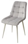 Стул CHIC BLUVEL-03 светло-серый/ 1981-04 галечный/ белый каркас