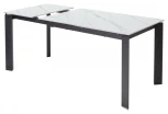 Стол CORNER 120 MATT WHITE MARBLE SINTERED STONE/ BLACK