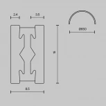 Шинопровод магнитный Flarity полукруг латунь 65 см Maytoni Busbar trunkings Flarity TRX154-SR-D650-BS (24V)