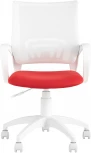 Кресло офисное TopChairs ST-BASIC-W красная ткань крестовина белый пластик УТ000036062