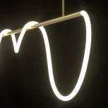 Потолочная люстра на штанге с гибким неоном Lightera Nyasa LE117L-110GA Wi-Fi (LED, 220V, управление смартфоном, голосовое управление, умный дом - Алиса, Tuya Smart, Маруся, Smart Life, Экосистема Сбер)