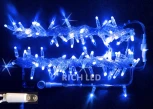 Гирлянда светодиодная синяя с мерцанием 220B, 100 LED, провод прозрачный, IP65 RL-S10CF-220V-CT/B Rich LED