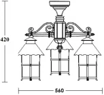 Потолочный светильник уличный Oasis Light CAIOR 1 81570A/3 Gb (220V, фонарь, IP44)