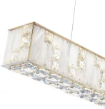 Подвесной светильник Odeon Light Crossa 5072/50L золото/прозрачный/белый/металл/хрусталь/алебастр LED 50W 3700K (220V)