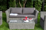 Лаунж-зона из искусственного ротанга (гиацинт), цвет серый 4SIS Капучино Сингл KSS2C2T-4-SET-TW graphite
