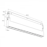 Трековый светильник Downlight магнитный 12V 48W RAUMBERG BOOK3012Bk 3000K (LED)