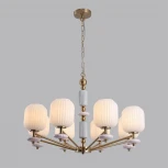 Подвесная люстра Lumion Alegra 8334/8 бронза/белый, металл/керамика/стекло E27 8*40W 220V (на цепи)