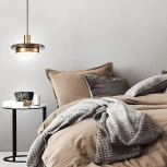 Подвесной светодиодный светильник Escada Torano 10260/1LED Brown marble 12Вт, 4000K, металл/акрил/мрамор, коричневый мрамор (220V, на проводе, круглые)